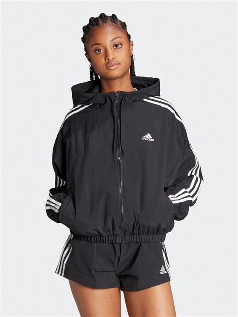 adidas windjacke weiß schwarz gestreift|Windbreaker für Damen .